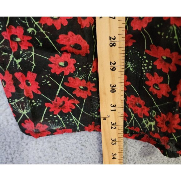 NEW Dolly's D-Lite Custom Long Sleeve V Neck Micro Mini Dress Floral Fringe Sz M - Picture 9 of 16